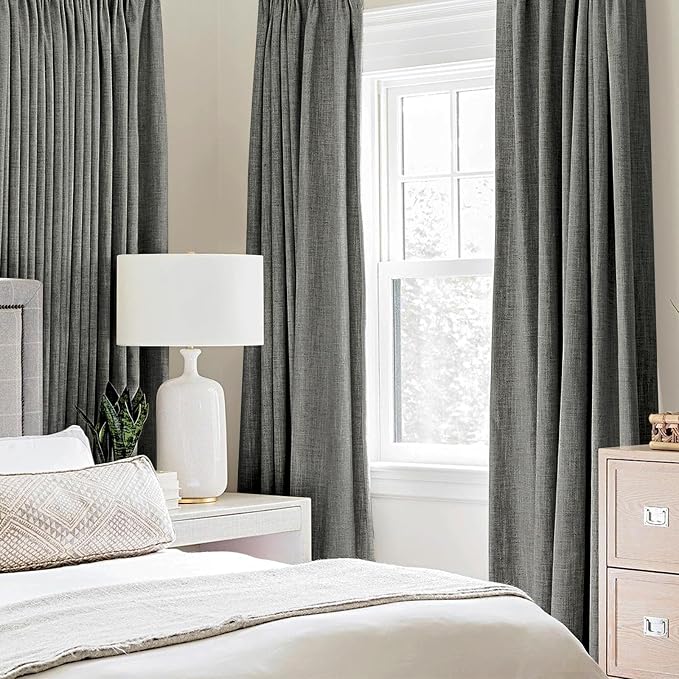 MIULEE Linen Blackout Curtains and Drapes 100% Room Darken Thermal Insulated - Image 2