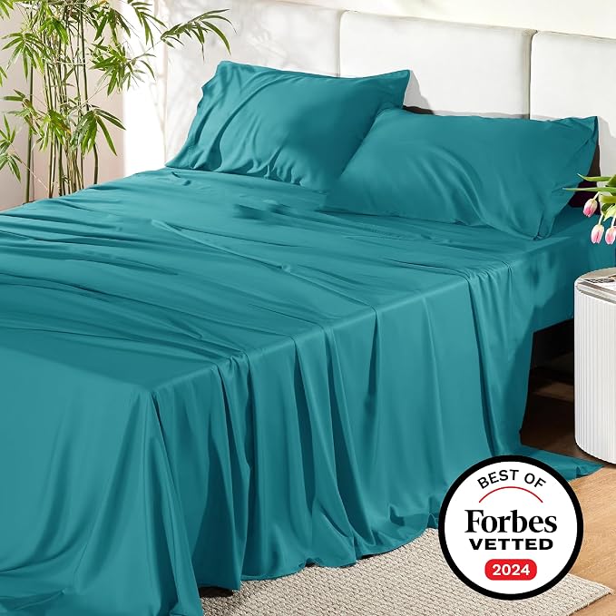 Bedsure Queen Sheet Set, Rayon Derived from Bamboo, Cooling Sheets, Breathable - Image 7