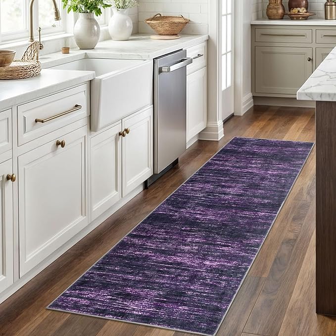 2x6 Modern Abstract Runner Rug for Hallways, Non-Shedding Washable Runners for - Image 2