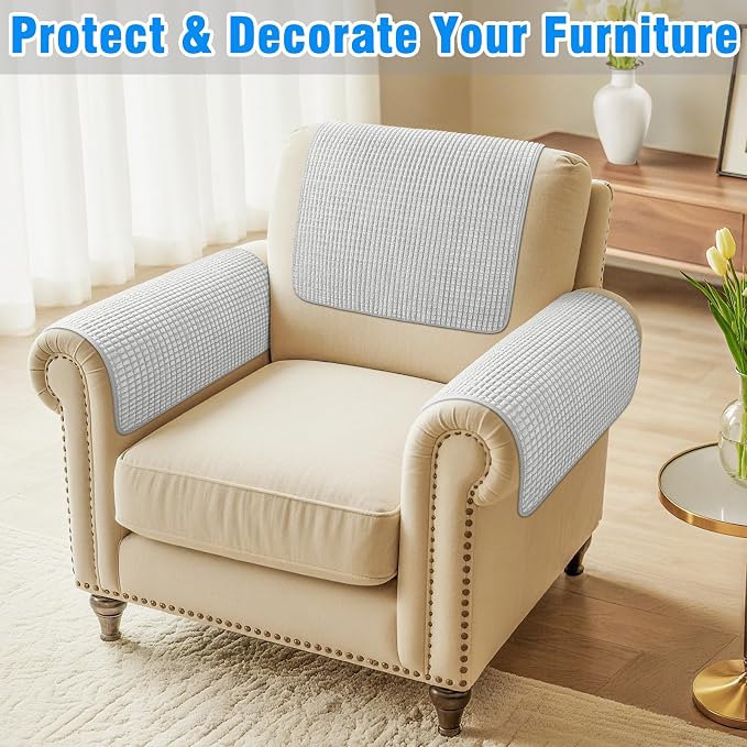 Couch Arm Covers, Sofa Arm Covers, Waterproof Armrest Cover - Image 2