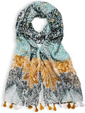 Scarf for Women Lightweight Soft Floral Leopard Printed Scarves Fall Winter by QIUTIMIY