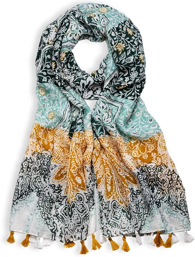 Scarf for Women Lightweight Soft Floral Leopard Printed Scarves Fall Winter by QIUTIMIY