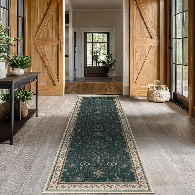 Dark Green Kitchen Rug 12 ft Long - Image 3