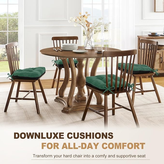 downluxe Indoor Chair Cushions for Dining Chairs, Tufted Overstuffed Textured - Image 6