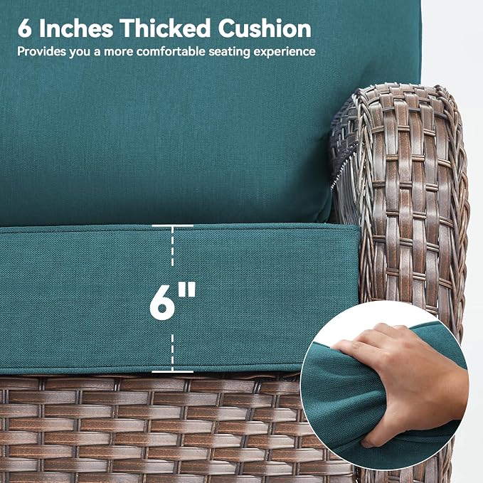 Luxury 6" Outdoor Cushions for Patio Furniture, Fade Resistant Couch Chair - Image 7