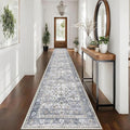 KUTA Vintage Washable Long Hallway Runner Rug, 2.6x16 Grey Blue Non-Slip by KUTA