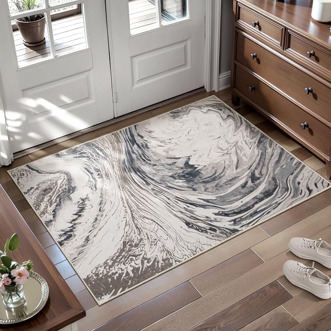 Ciicool Modern Abstract Area Rug 2x3 Washable Small Soft Entryway Rugs by CIICOOLHomeDeco
