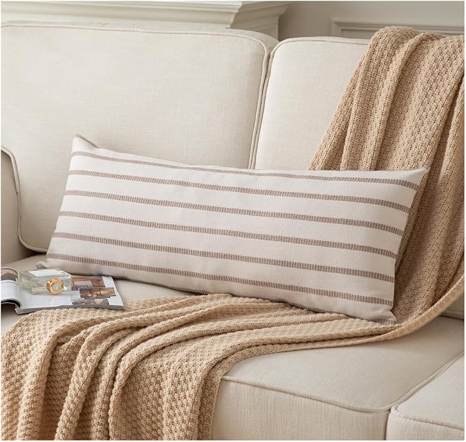 Caflife Boho Lumbar Throw Pillow Cover 14X36 Long Soft Farmhouse Decorative by Caflife