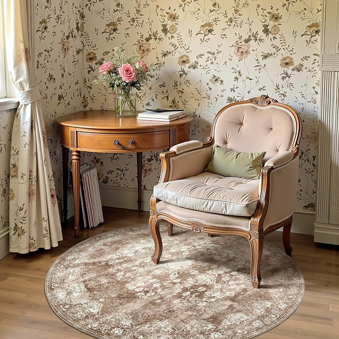 jinchan Round Rug 4ft Area Rug by JINCHAN