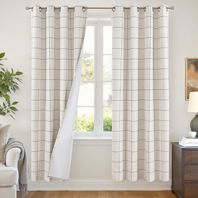 Linen Blackout Curtains for Living Room by Lajode