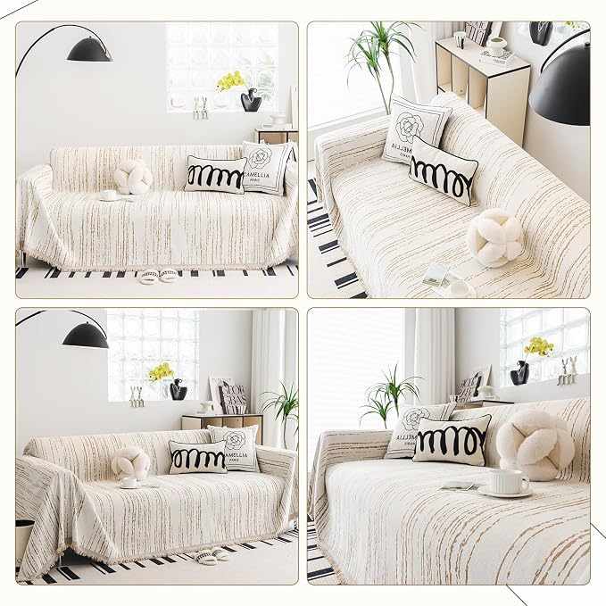 Chenille Couch Cover Pet Friendly, Sofa Cover Washable, Reversible Sofa - Image 2