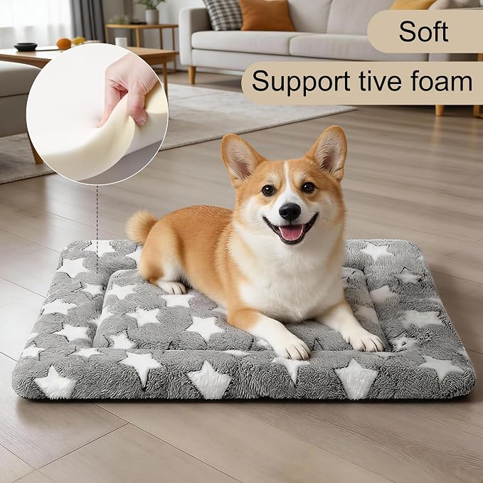 Dog Crate Mat, 4 Piece Reversible Pet Bed, Machine Washable, Small Dogs & Cats - Image 2
