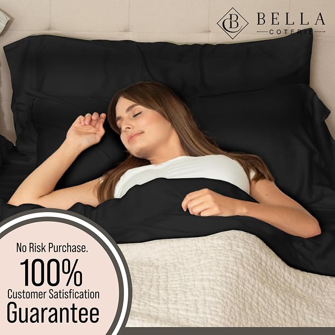 Bella Coterie 6 Piece Luxury Bamboo Viscose King Size Sheet Set | 100% - Image 5