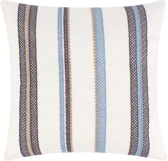 Levtex Home - Tobago - Decorative Pillow - Stiched Stripes - Brown, Taupe and by LevtexHome