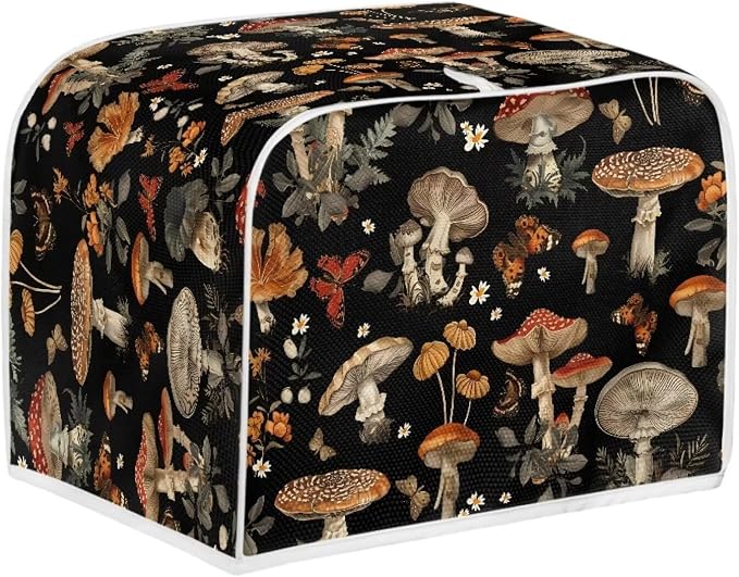 Mushroom Printed 2 Slice Kitchen Machine Covers, Dustproof Toaster Cover Fits - Image 2