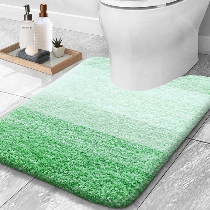 OLANLY Luxury Toilet Rugs U-Shaped 24x20, Extra Soft and Absorbent Microfiber by OLANLY