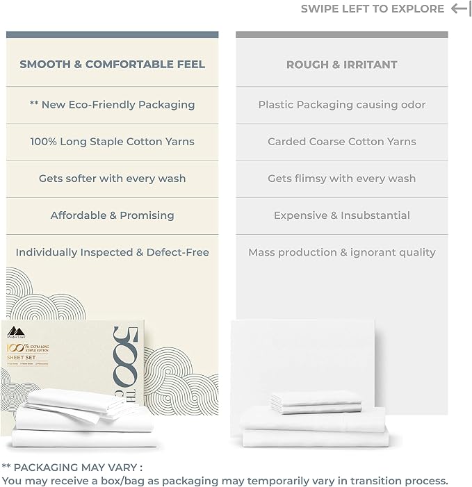 Mayfair Linen 100% Cotton Sheets King Size Bed Set - Image 2