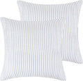 Levtex Home - Tobago Stripe Blue - Quilted Taupe and White Shams Set of Two by LevtexHome