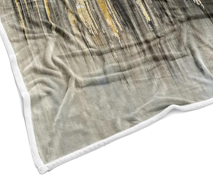 Abstract Throw Blankets, Modern Gray Gold crackNon Cozy Warm Bed Couch Blanket - Image 5