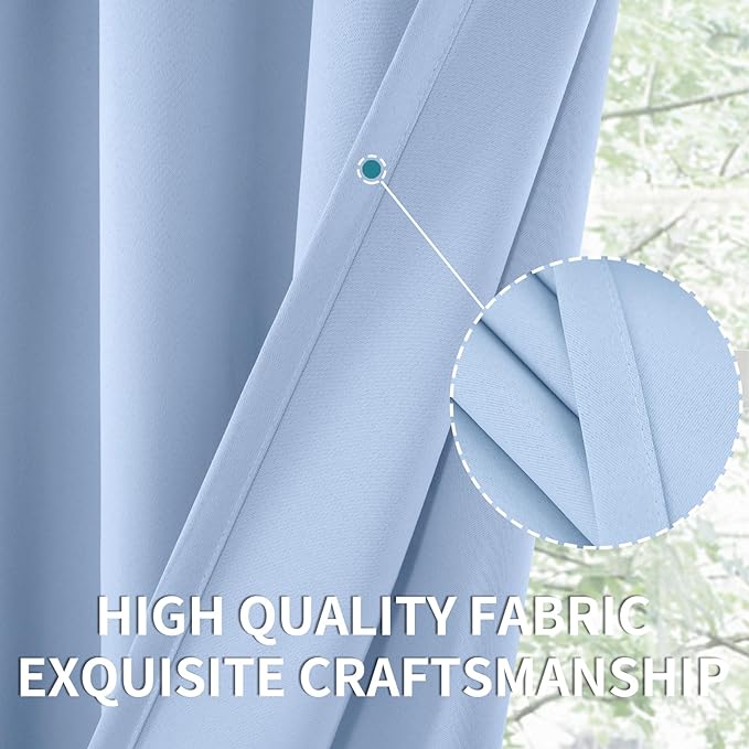 BGment Light Blue Blackout Curtains 36 Inch Length - Image 3