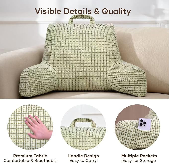 NOONTIDE Reading Pillow with Top Handle, Uniquely Designed Soft Fabric - Image 5