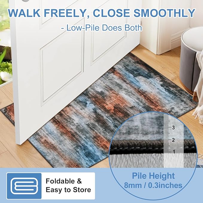 WILLSUN Washable Area Rugs, 5x7 Non-Slip Boho Large Area Rugs - Image 4