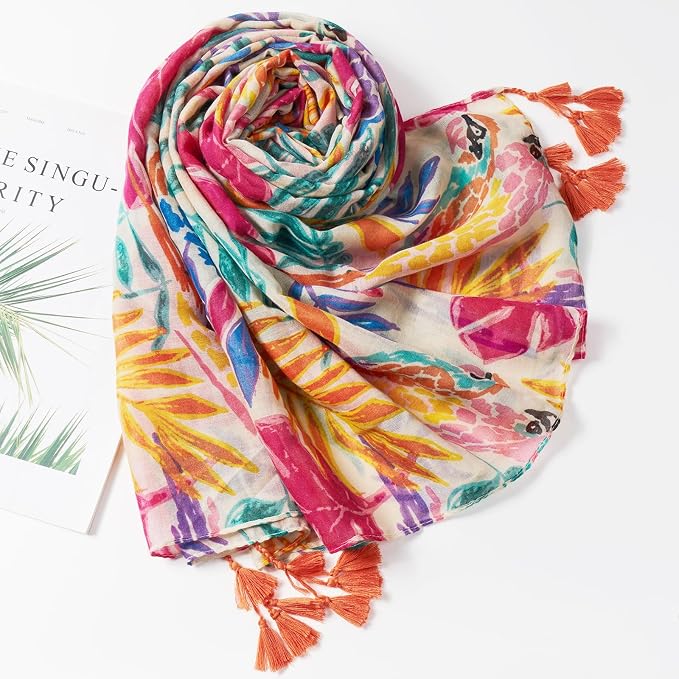 Scarf for Women Lightweight Soft Floral Leopard Printed Scarves Fall Winter - Image 4