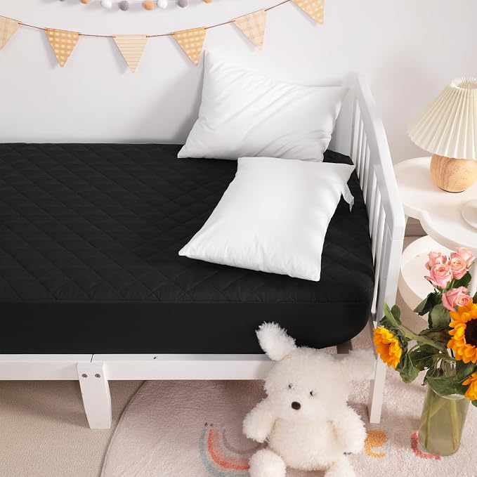 NTBAY 2 Pack Waterproof Crib Mattress Protector, Quilted 28"x52" Toddler Fitted - Image 6