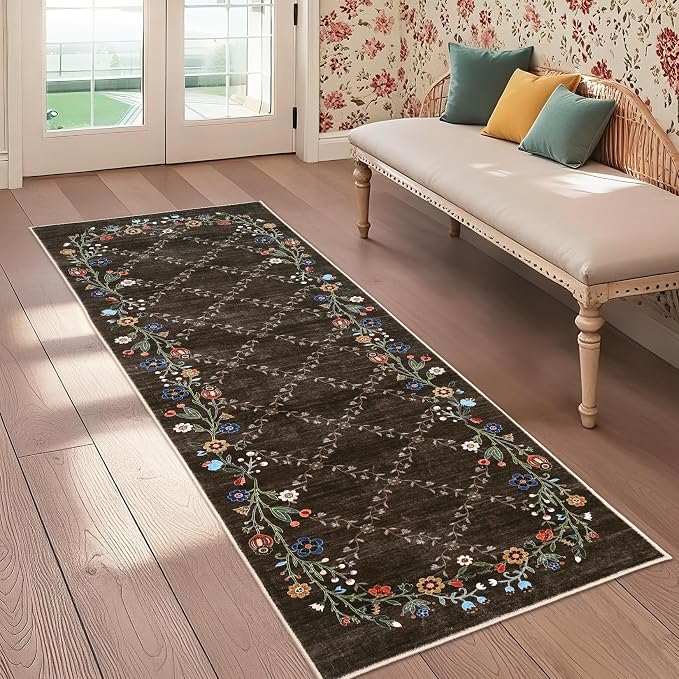 GarveeHome 2x6 Washable Floral Runner Rugs by GarveeHome
