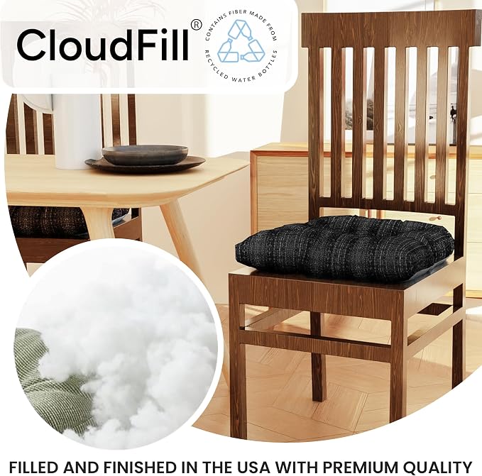 Klear Vu Gripper Overstuffed Universal Non-Slip Dining Chair Cushions - Image 5