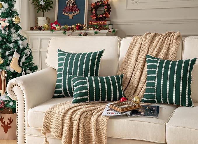 Caflife Boho Christmas Pillow Covers 12x20 Set of 2 Soft Farmhouse Decorative - Image 3