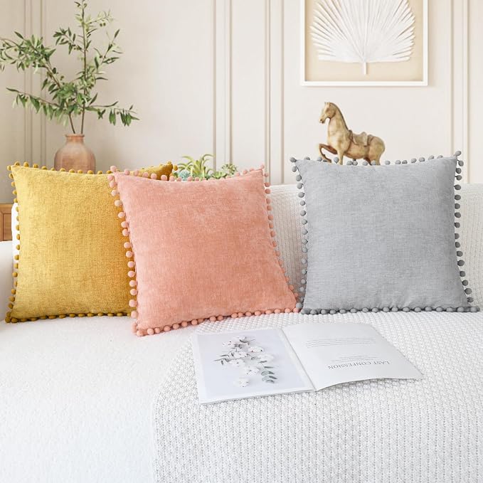 CaliTime Throw Pillow Covers Decorative 16 X 16 Inches Pack of 2 Cozy Solid - Image 5