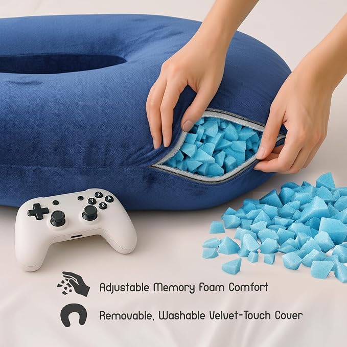 MELLO Lap Pillow for Reading – Memory Foam Gaming Pillow for Lap, Elbow and Arm - Image 2