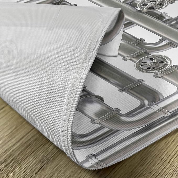 Ambesonne Industrial Place Mats Set of 4, Maze of Pipelines Faucets and Valve - Image 5
