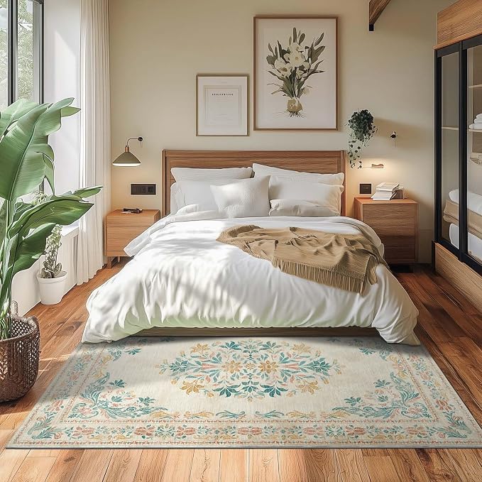 jinchan Floral 5x7 Area Rugs for Nursery - Image 4