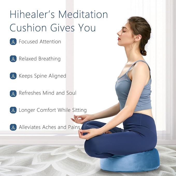 Hihealer Meditation Cushion, Traditional Tibetan Meditation Pillow Velvet Cover - Image 7
