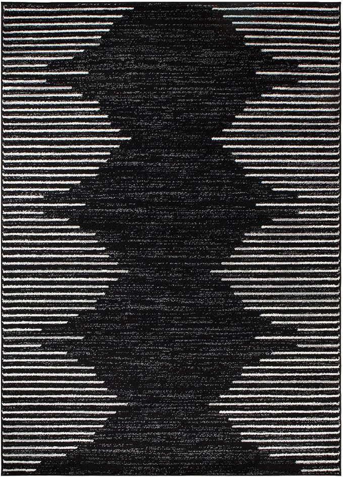 Rugshop Bohemian Stripe Stain Resistant High Traffic Living Room Kitchen - Image 3