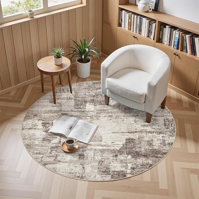 Abstract Living Room Rug Round 6FT by kakania
