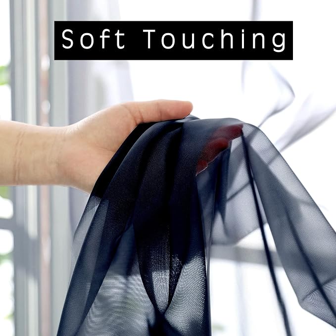 OVZME 2 Panels Sheer Window Curtain Panels 96" Length - Image 3