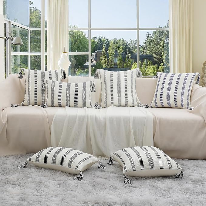 Smile Bee Boho Outdoor Couch Throw Pillow Covers Set of 2 Decorative Thick - Image 7