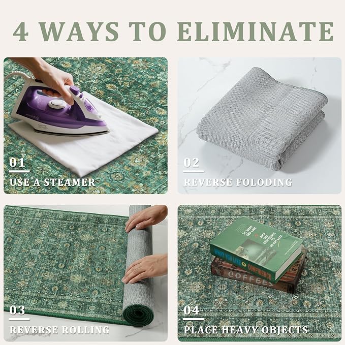 Collive Washable Hallway Runner Rugs, Vintage Boho Soft Bedroom Carpet Runner - Image 8