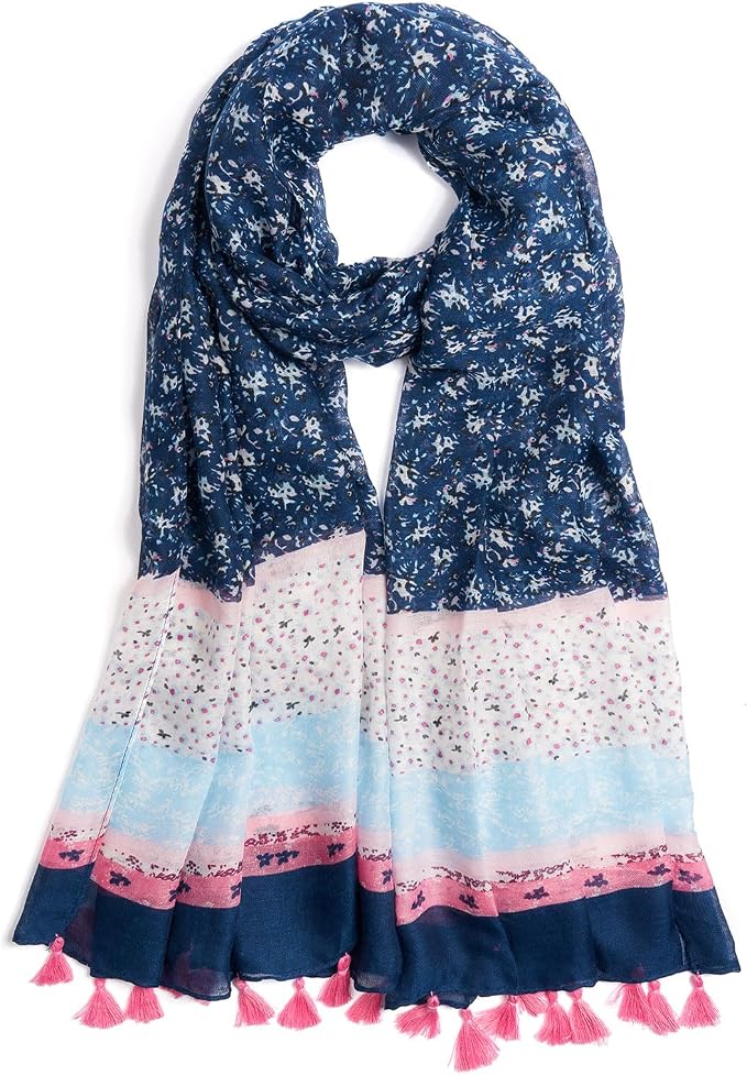 Scarf for Women Lightweight Soft Floral Leopard Printed Scarves Fall Winter by QIUTIMIY