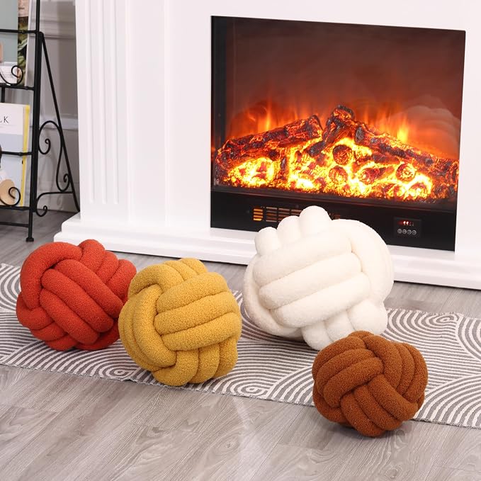 Petrella Knot Pillow Ball Round Throw Pillows Home Decor Cushion Decorative - Image 5