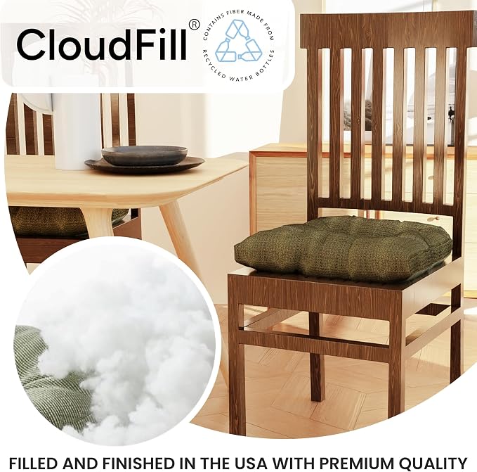 Klear Vu Gripper Overstuffed Universal Non-Slip Dining Chair Cushions - Image 4
