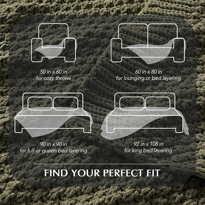 EVERGRACEHOME Chunky Chenille Knit Throw Blanket - Image 9