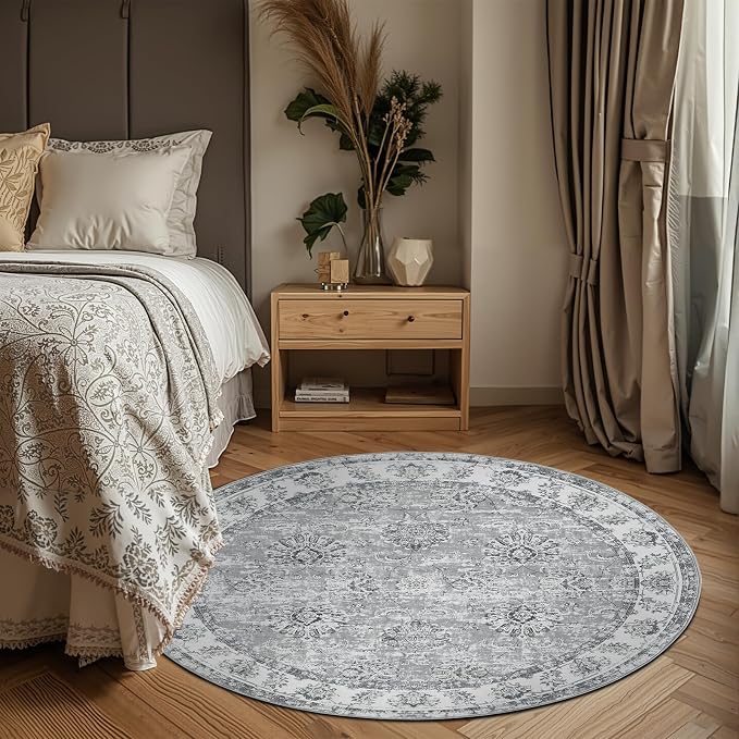 jinchan Fiora Round Rug 5ft Area Rug - Image 2