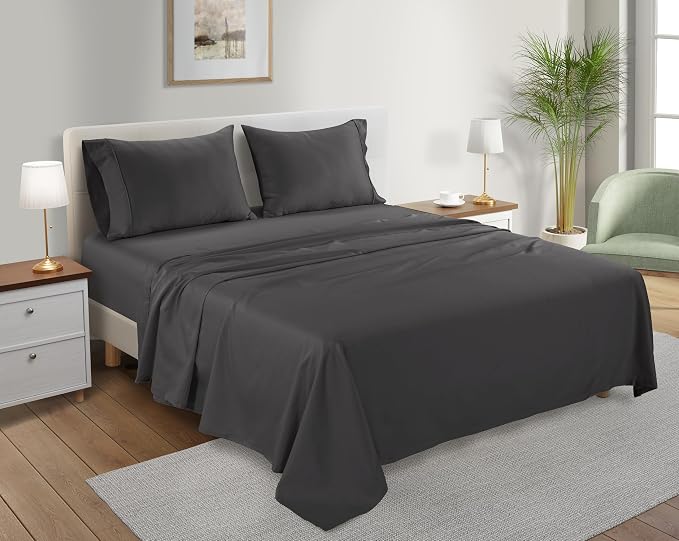 100% Organic Cotton Twin Sheets Set, 300TC Sateen Weave 3 PC Twin Bed Sheets - Image 3