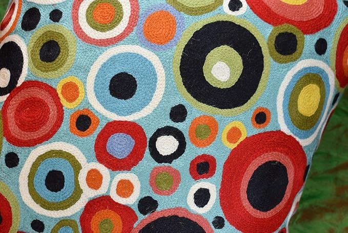 Turquoise Polka Dots Decorative Pillow Cover Contemporary Pillowcase Blue - Image 9