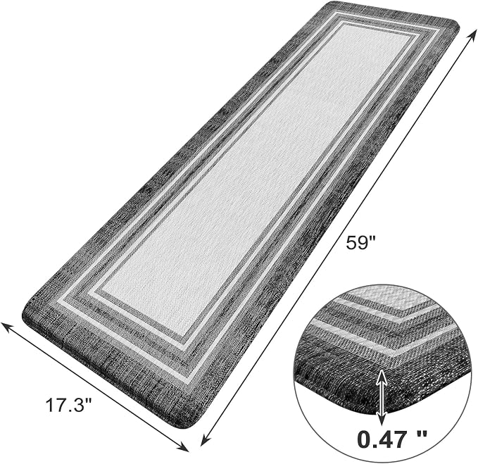 KIMODE Anti Fatigue Kitchen Mat, Cushioned Farmhouse Kitchen Runner, Non Slip - Image 2