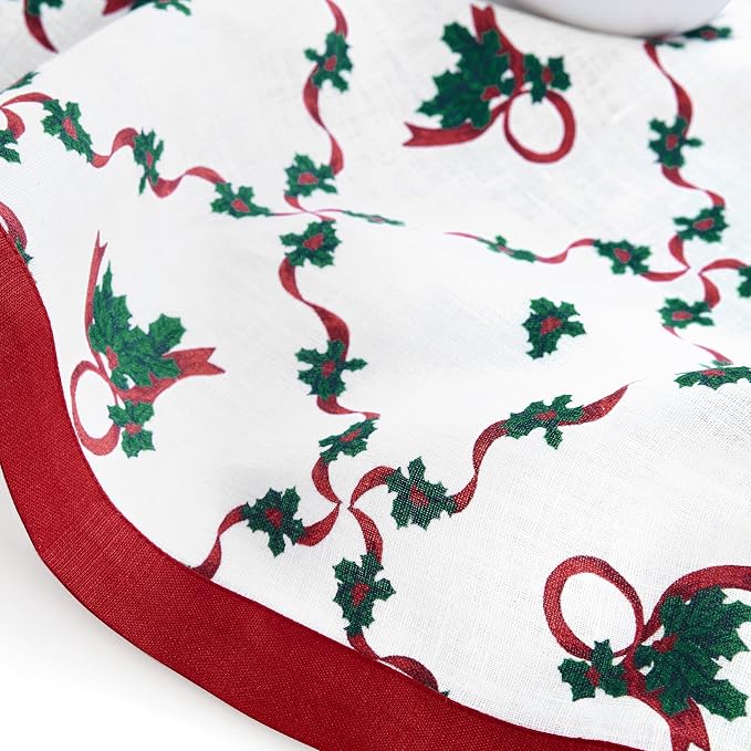 Solino Home 100% Pure Linen Christmas Table Runner 90 Inches Long - Image 9